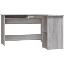 Kantoormeubelen*vidaXL Hoekbureau 120x140x75 cm bewerkt hout eikenkleurig Grijs sonoma