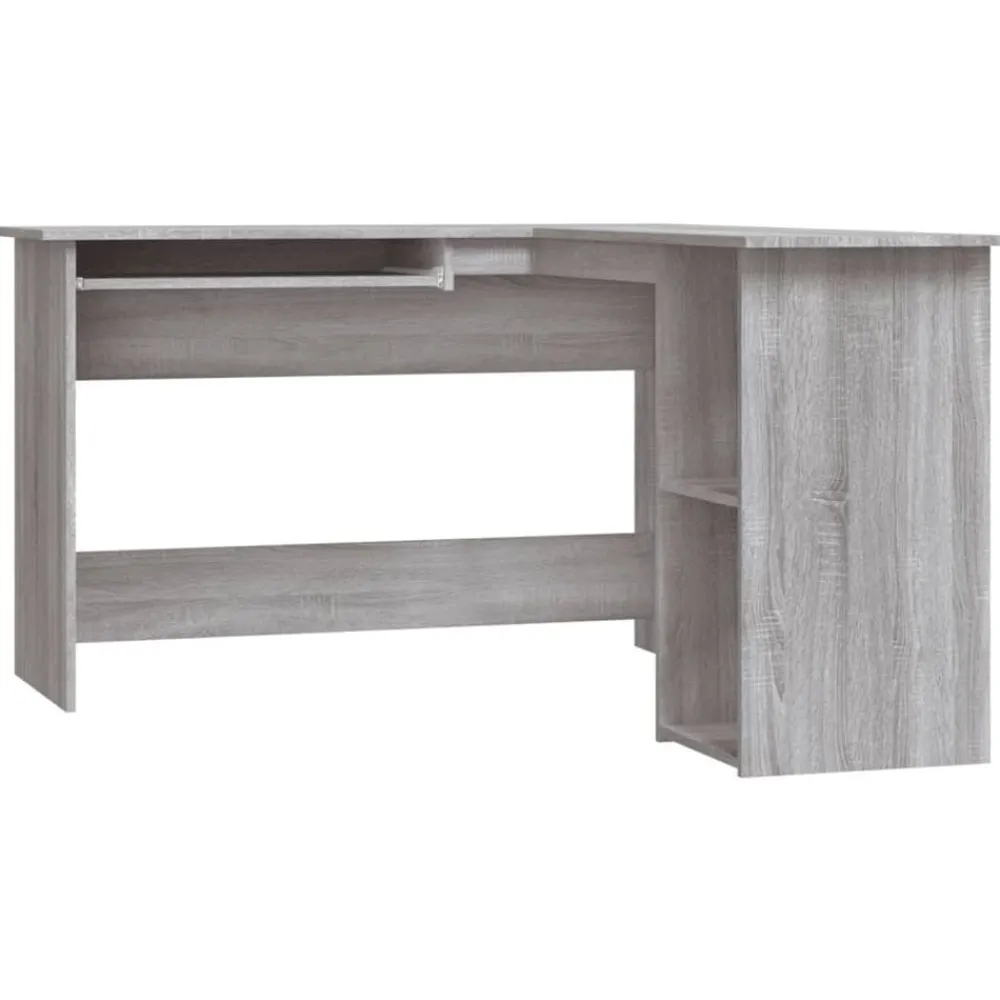 Kantoormeubelen*vidaXL Hoekbureau 120x140x75 cm bewerkt hout eikenkleurig Grijs sonoma