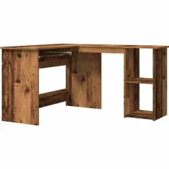 Kantoormeubelen*vidaXL Hoekbureau 120x140x75 cm bewerkt hout kleurig Oud hout