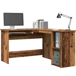 Kantoormeubelen*vidaXL Hoekbureau 120x140x75 cm bewerkt hout kleurig Oud hout