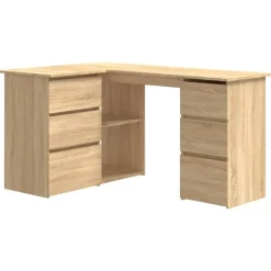 Kantoormeubelen*vidaXL Hoekbureau 145x100x76 cm bewerkt hout kleurig Sonoma eiken