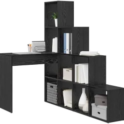 Kantoormeubelen*vidaXL Hoekbureau 101,5 x 149,5 x 149,5 cm Bewerkt hout Zwart eiken
