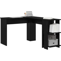 Kantoormeubelen*vidaXL Hoekbureau 140 x 113,5 x 75 cm Bewerkt hout Zwart eiken
