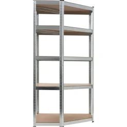 Hoekrek 5-laags staal en bewerkt hout kleurig>vidaXL Outlet