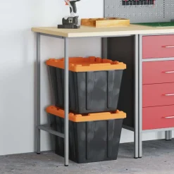 Hoektafel Grijs 55 x 55 x 85 cm Staal en Geg engineered Hout>vidaXL Discount