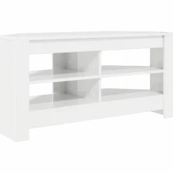 Tv-Meubels*vidaXL HoekTVKast 102 x 40,5 x 45 cm Bewerkt hout Hoogglans wit