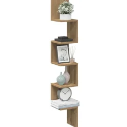 Boekenkasten & Wandplanken*vidaXL Hoekwandschap 20x20x127,5 cm bewerkt hout artisanaal eiken artisanaal eikenkleurig