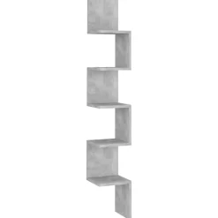 Boekenkasten & Wandplanken*vidaXL Hoekwandschap 20x20x127,5 cm bewerkt hout Betongrijs
