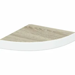 Hoekwandschap 25x25x3,8 cm MDF eikenkleurig en wit>vidaXL Best