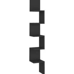 Boekenkasten & Wandplanken*vidaXL Hoekwandschap 20x20x127,5 cm bewerkt hout Zwart