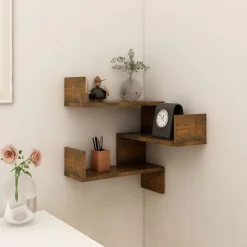 Boekenkasten & Wandplanken*vidaXL Hoekwandschap 40x40x50 cm bewerkt hout kleurig Gerookt eiken