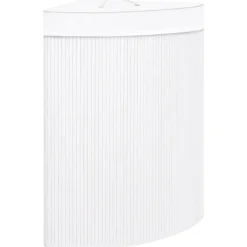 Huishoudelijke Benodigdheden*vidaXL Hoekwasmand 60 L bamboe Wit