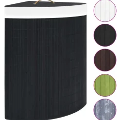 Hoekwasmand 60 L bamboe>vidaXL Outlet