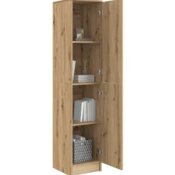 Kasten & Opbergmeubelen*vidaXL Hoge kast Artisan Eiken 35 x 39 x 168 cm artisanaal eikenkleurig