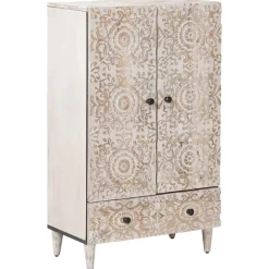 Hoge Kast met lade 60 x 33,5 x 100 cm Massief Mango Hout>vidaXL