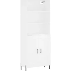 Kasten & Opbergmeubelen*vidaXL Hoge kast 69,5x34x180 cm bewerkt hout Wit