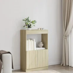 Boekenkasten & Wandplanken*vidaXL Hoge kast 63x33x100 cm bewerkt hout kleurig Sonoma eiken