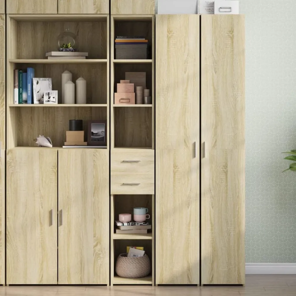 Kasten & Opbergmeubelen*vidaXL Hoge kast 30x42,5x185 cm bewerkt hout kleurig Sonoma eiken