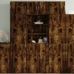 Kasten & Opbergmeubelen*vidaXL Hoge kast 70x42,5x185 cm bewerkt hout kleurig Gerookt eiken