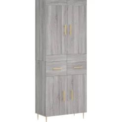 Hoge kast 69,5x34x180 cm bewerkt hout eikenkleurig>vidaXL Outlet