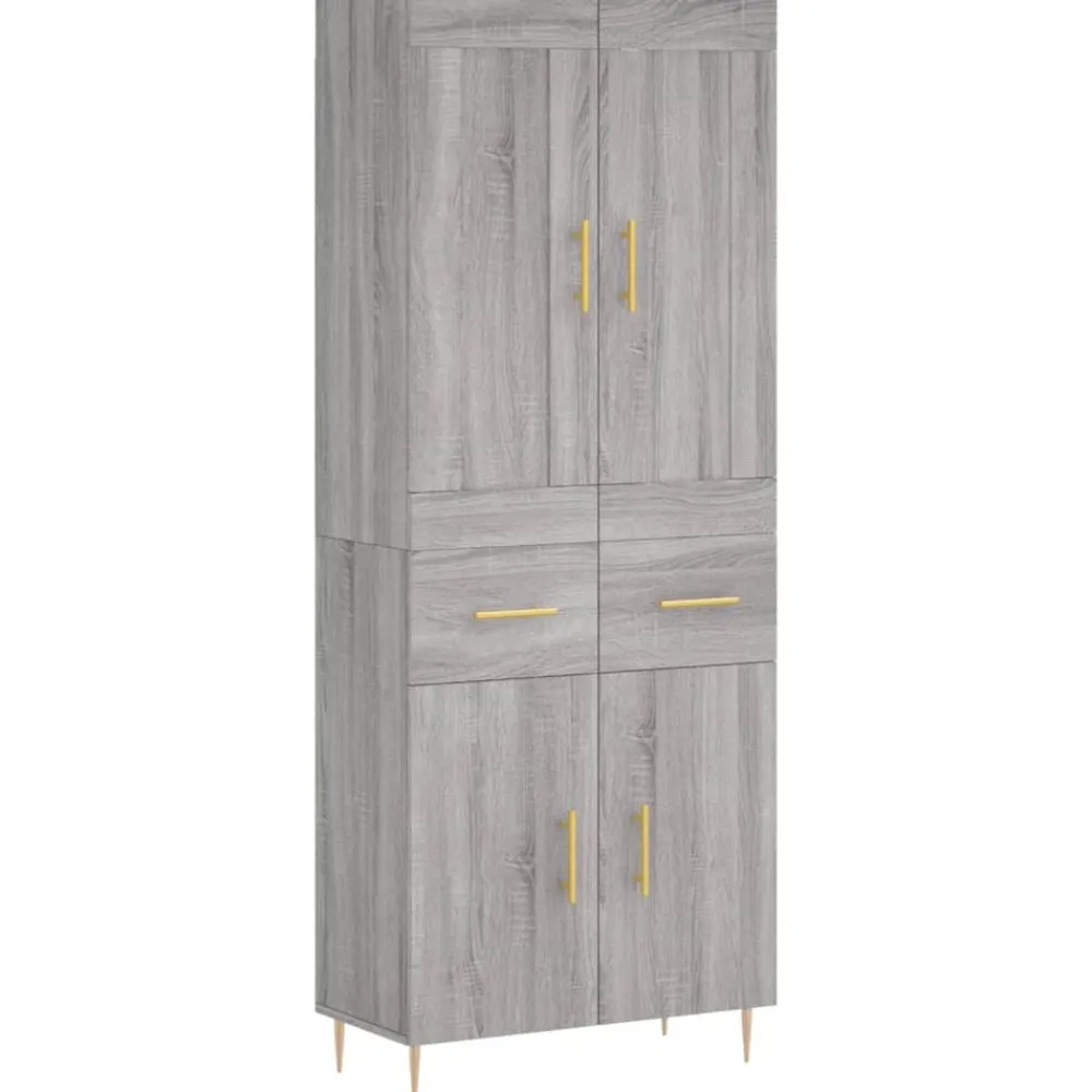 Hoge kast 69,5x34x180 cm bewerkt hout eikenkleurig>vidaXL Outlet