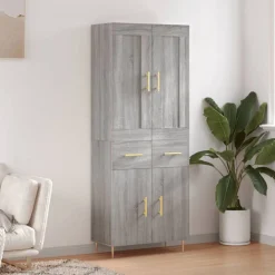 Hoge kast 69,5x34x180 cm bewerkt hout eikenkleurig>vidaXL Outlet