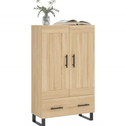 Kasten & Opbergmeubelen*vidaXL Hoge kast 69,5x31x115 cm bewerkt hout kleurig Sonoma eiken