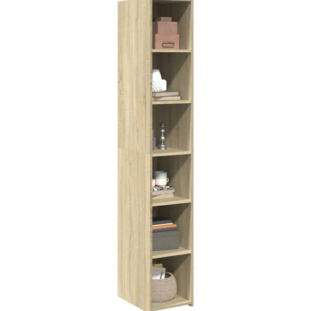 Kasten & Opbergmeubelen*vidaXL Hoge kast 30x41x185 cm bewerkt hout kleurig Sonoma eiken
