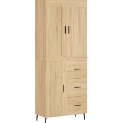 Hoge kast 69,5x34x180 cm bewerkt hout kleurig>vidaXL Outlet