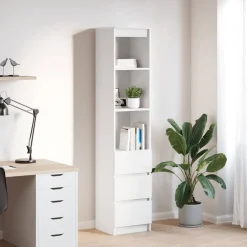Kasten & Opbergmeubelen*vidaXL Hoge kast 37,5x35x180 cm spaanplaat Wit