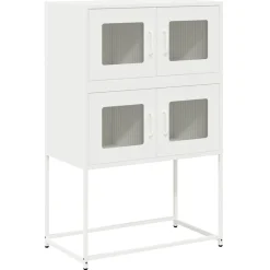 Kasten & Opbergmeubelen*vidaXL Hoge kast 68x39x107 cm staal Wit