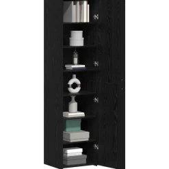 Kasten & Opbergmeubelen*vidaXL Hoge kast 45 x 42,5 x 185 cm Zwart eiken