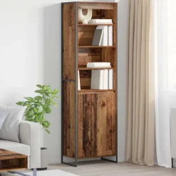 Kasten & Opbergmeubelen*vidaXL Hoge Kasten 2 pcs 60 x 36 x 200 cm Bewerkt hout Oud hout