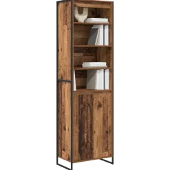 Kasten & Opbergmeubelen*vidaXL Hoge Kasten 2 pcs 60 x 36 x 200 cm Bewerkt hout Oud hout
