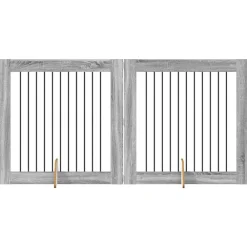Huisdierbenodigdheden*vidaXL Honden Playpen 2 pcs 100 x 100 cm Grijze Sonoma