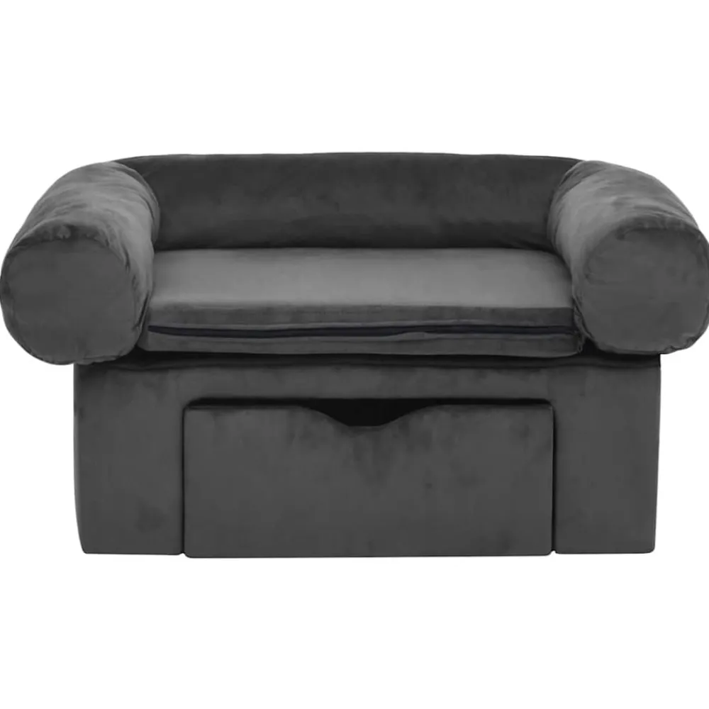 Hondenbank met lade 75x50x38 cm pluche>vidaXL Online