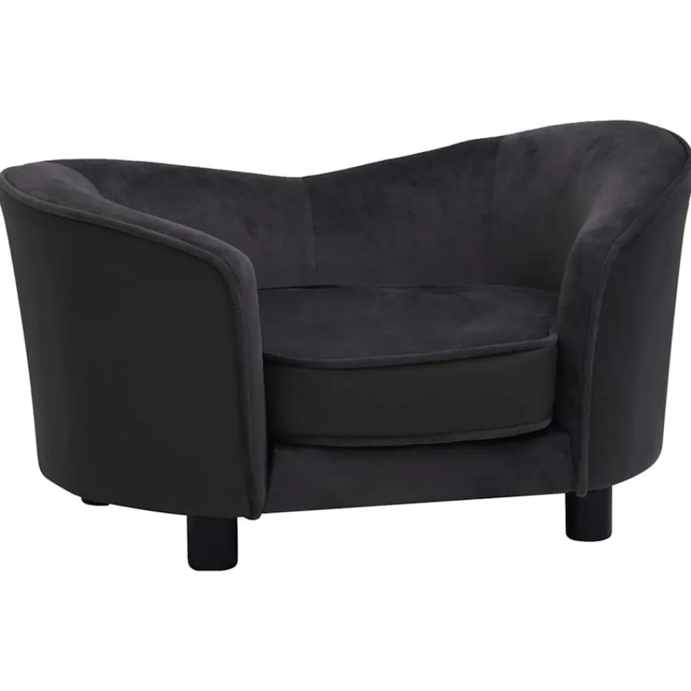 Hondenbank 69x49x40 cm pluche en kunstleer>vidaXL New