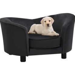 Hondenbank 69x49x40 cm pluche en kunstleer>vidaXL New