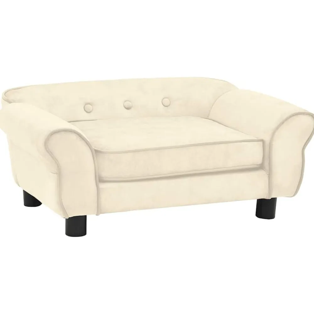 Huisdierbenodigdheden*vidaXL Hondenbank 72x45x30 cm pluche crèmekleurig Crème