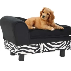 Hondenbank 57x34x36 cm pluche zwart><noscript><img width=