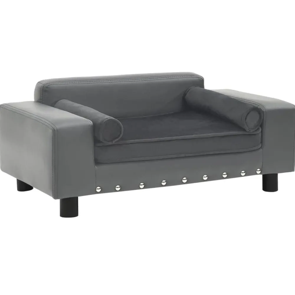 Hondenbank 81x43x31 cm pluche en kunstleer>vidaXL Discount