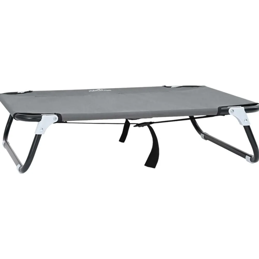 Huisdierbenodigdheden*vidaXL Hondenbed 80 x 55 x 18 cm Staal Lichtgrijs