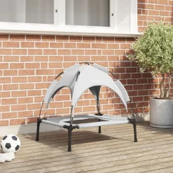 Huisdierbenodigdheden*vidaXL Hondenbed 62 x 48 x 61 cm Staal Zilvergrijs