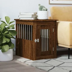 Huisdierbenodigdheden*vidaXL Hondenbench 45x62x59 cm bewerkt hout bruin eikenkleur