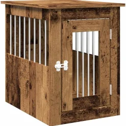 Huisdierbenodigdheden*vidaXL Hondenbench 45x62x59 cm bewerkt hout kleurig Oud hout
