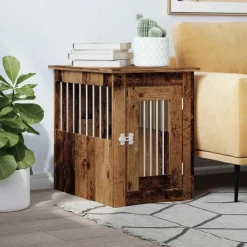 Huisdierbenodigdheden*vidaXL Hondenbench 45x62x59 cm bewerkt hout kleurig Oud hout