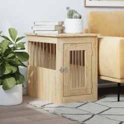 Huisdierbenodigdheden*vidaXL Hondenbench 45x62x59 cm bewerkt hout kleurig Sonoma eiken