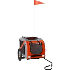 Hondenfietstrailer oxford stof en ijzer en grijs><noscript><img width=