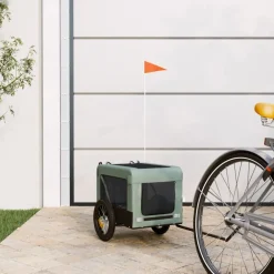 Huisdierbenodigdheden*vidaXL Hondenfietstrailer oxfordstof en ijzer en zwart Grijs