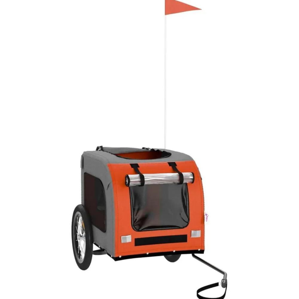 Hondenfietstrailer oxford stof en ijzer en grijs>vidaXL Clearance